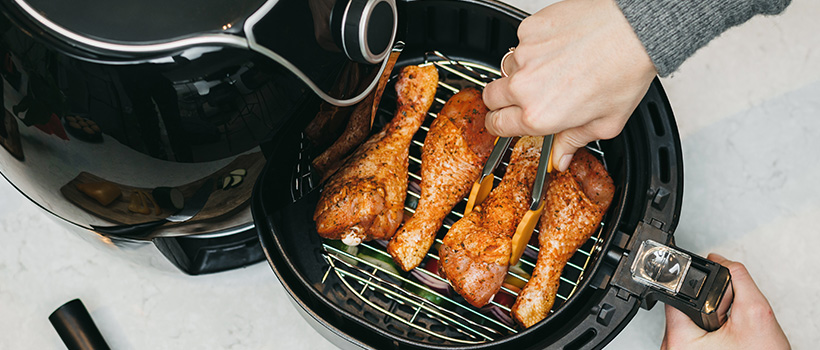 Chicken cooking in air fryer